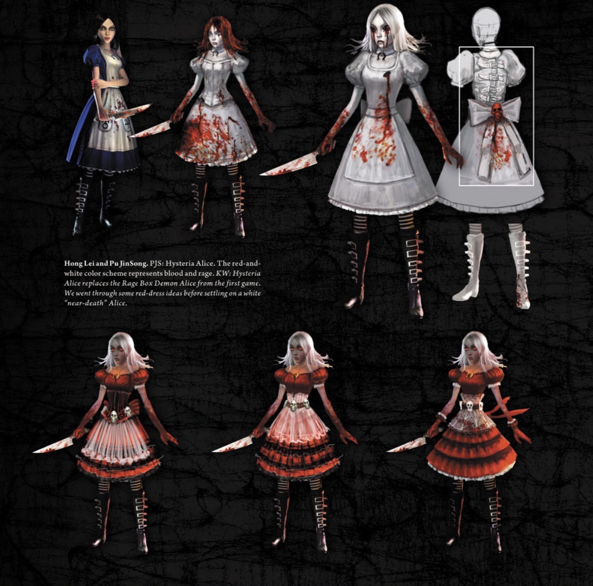 Costume studies with front and back views